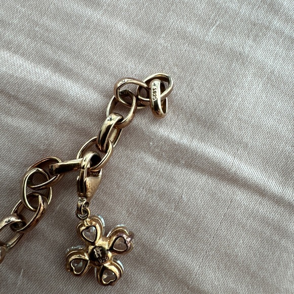 👀rare Folli Follie silver 925 rose gold plated bracelet with charms - Picture 6 of 7